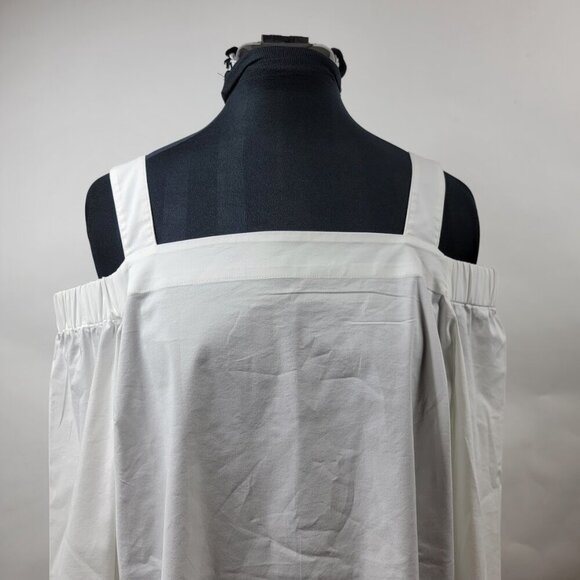J. Jill White Shirt Collection Off Shoulder Top M Cotton Blend - Picture 8 of 14